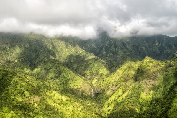 Kauai green mountain aerial view jurassic park film set — Photo