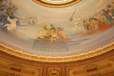 BUENOS AIRES, ARGENTINA - 15 Ocak 2026 - Tteatro Colon Buenos tiyatrosu iç görünüş detayları