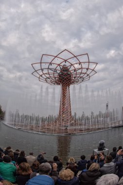 Milan, İtalya - 17 Eylül 2015 - hayat ağacı fuarın son günü gösterir.