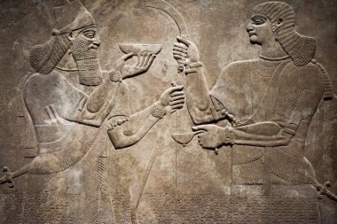 Ancient Babylonia and Assyria bas relief clipart