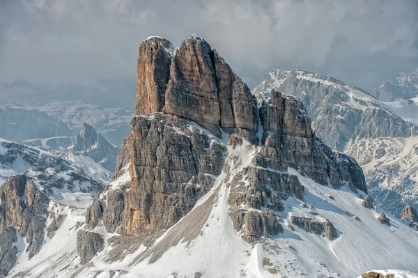 Dolomites huge panorama view in winter time — Stock Photo, Image