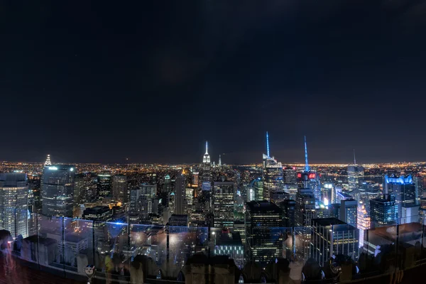 NOVA IORQUE - EUA - 13 DE JUNHO DE 2015 - Nova Iorque vista noturna panorama paisagem urbana — Fotografia de Stock