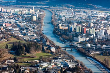 Innsbruck havadan görünümü manzara panorama