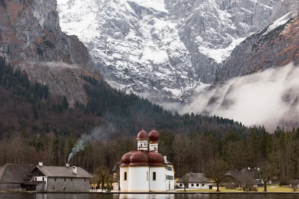 St bartolomeus konigsee no inverno — Fotografia de Stock