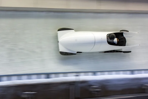 Bob running on ice track — Stock Photo, Image