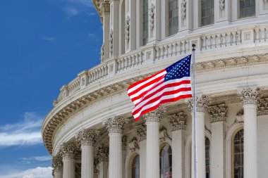 Washington dc capitol detay bulutlu gökyüzü