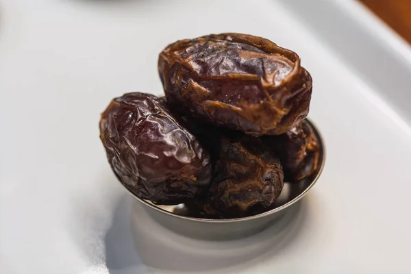 Snack Plate Dried Dates Ingredient Different Cooking Recipes — Stock Photo, Image