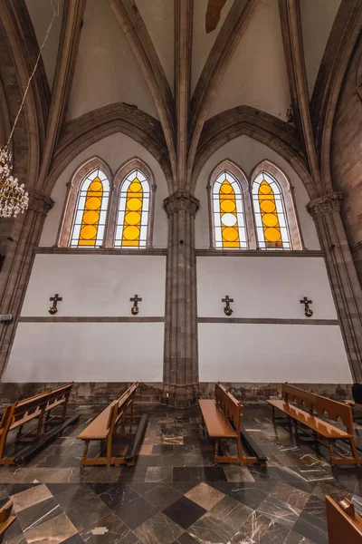 Interiores Detalhes Catedral Angangueo Michoacn México Você Pode Ver Simetria — Fotografia de Stock