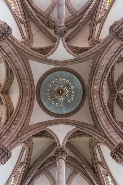 Interni Dettagli Della Cattedrale Angangueo Michoacn Messico Può Vedere Simmetria — Foto Stock