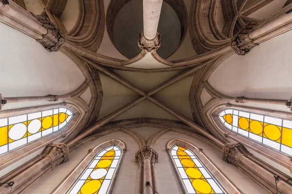 Interni Dettagli Della Cattedrale Angangueo Michoacn Messico Può Vedere Simmetria — Foto Stock