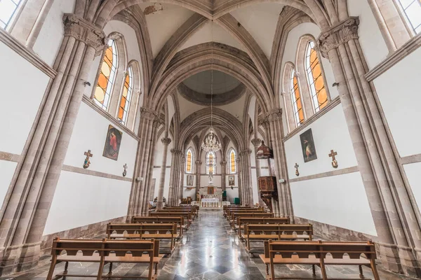 Interieurs Details Van Kathedraal Van Angangueo Michoacn Mexico Zie Symmetrie — Stockfoto