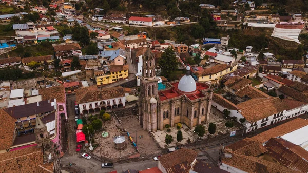 Fotografías Aéreas Los Exteriores Detalles Catedral Angangueo Michoacán México Así —  Fotos de Stock