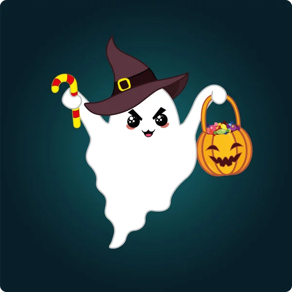 Fantasma divertido de dibujos animados — Vector de stock