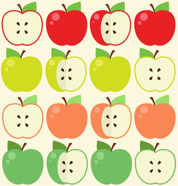 Μοτίβο χωρίς ραφή με μήλα — Διανυσματικό Αρχείο