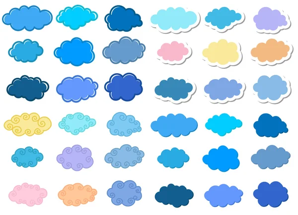 Nubes de dibujos animados conjunto — Vector de stock