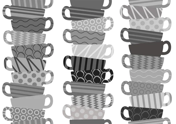 Seamless pattern with tea cups — Stock Vector