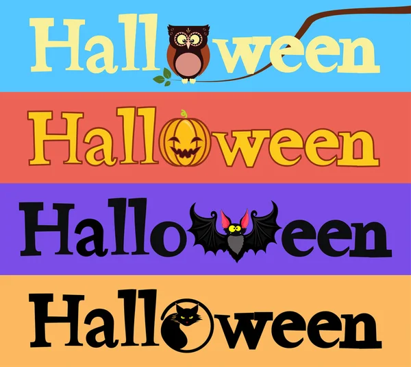 Banderas de Halloween. Conjunto de vectores — Archivo Imágenes Vectoriales