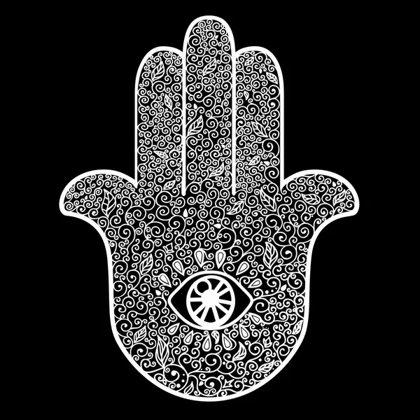 Doodle dibujado a mano Hamsa — Vector de stock