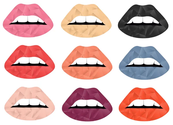 Lips set, isolated — Stock Vector