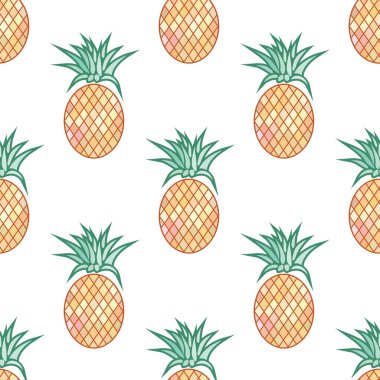 Ananas ile vektör Seamless Modeli