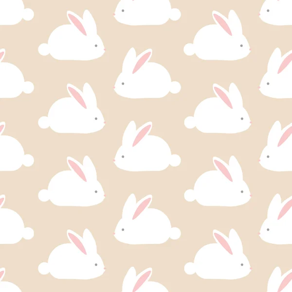 Seamless pattern with white rabbits — Stock Vector
