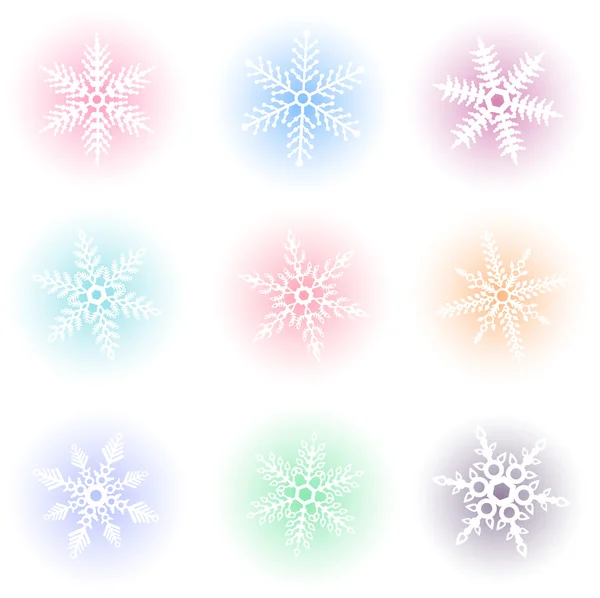 Набір білих сніжинок — стоковий вектор