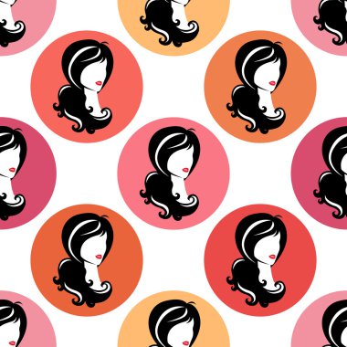 Vektör desen. Saç ve yüz