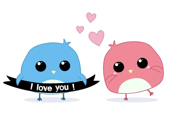 Love Birds. Ilustración vectorial — Vector de stock