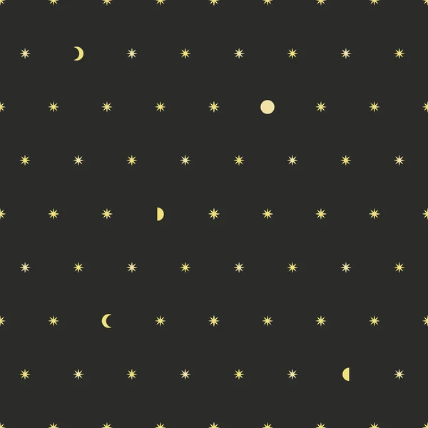 Fondo de patrón de noche sin costuras con estrellas y luna — Archivo Imágenes Vectoriales