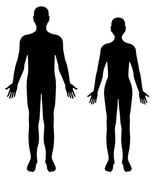Vector silhouettes of man and woman