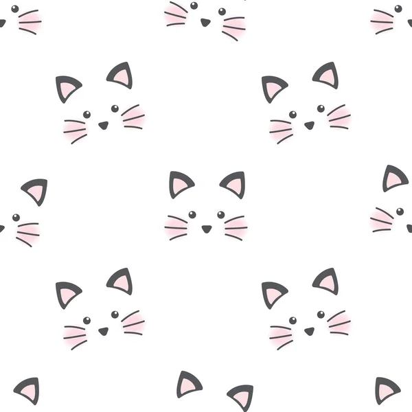可爱的猫脸 — 图库矢量图片
