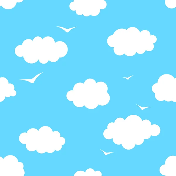 Cielo azul con nubes — Vector de stock