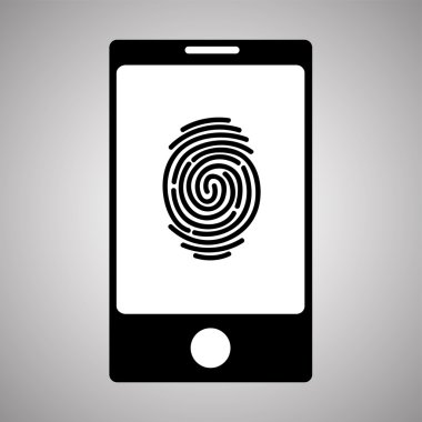 Parmak izi simgesi. Arka plan üzerinde izole