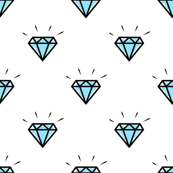 Diament w stylu doodle — Wektor stockowy