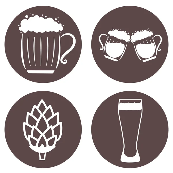 Conjunto de ícones de cerveja — Vetor de Stock
