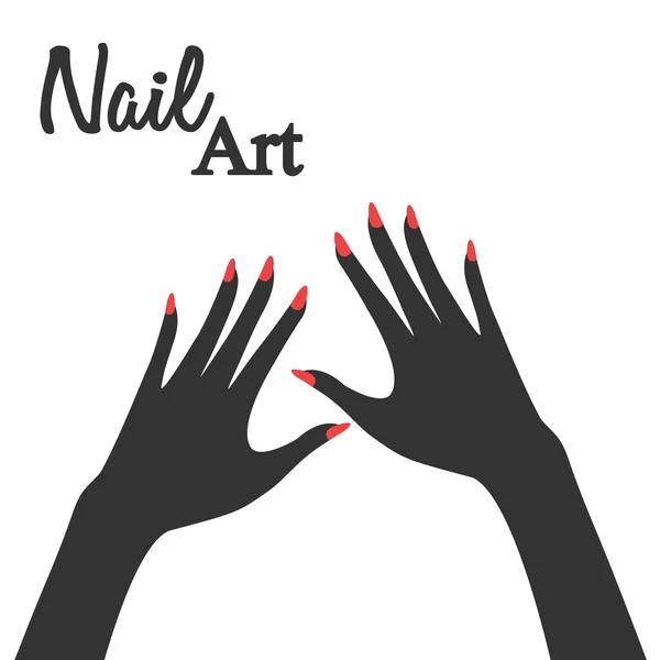 Nail art svart — Stock vektor