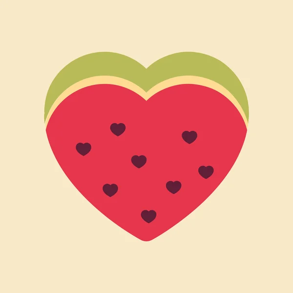 Watermelon heart. Vector — Stock Vector