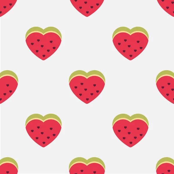 Watermelon heart wallpaper — Stock Vector