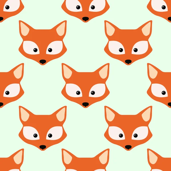 Schattig fox gezicht. Naadloos behang — Stockvector