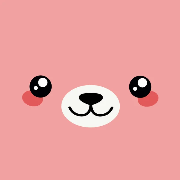 Bonito oso rosa — Vector de stock