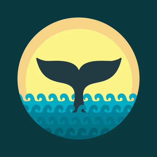 Cuento de ballenas. Ilustración vectorial — Vector de stock