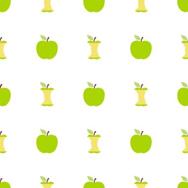 Yeşil elma. Sorunsuz vektör desen