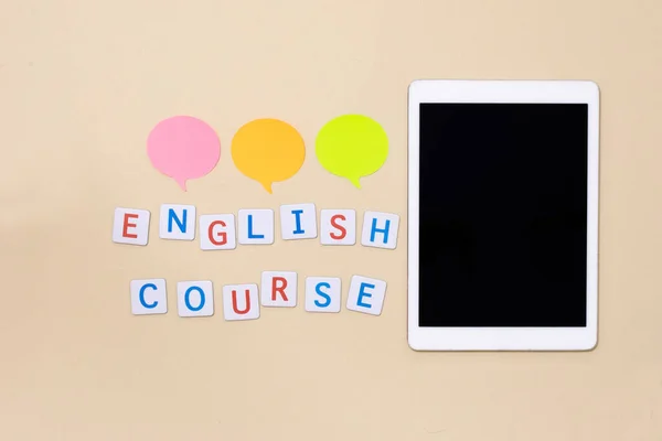 Concetto Studiare Inglese Online Corsi Internet Apprendimento Distanza Della Lingua — Foto Stock