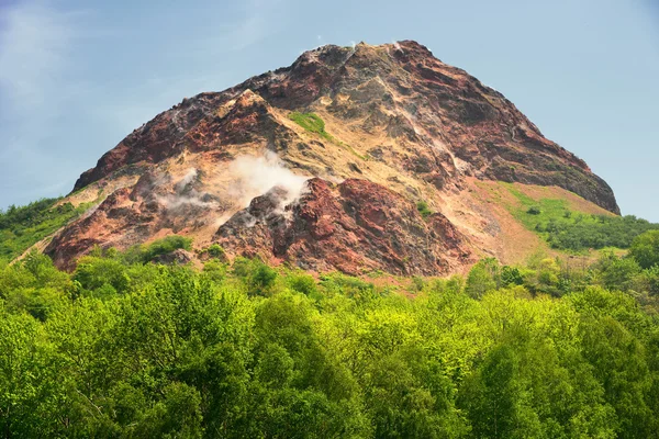 Görünümünü aktif yanardağ, Usu zan Milli Parkı, Hokkaido, Japonya