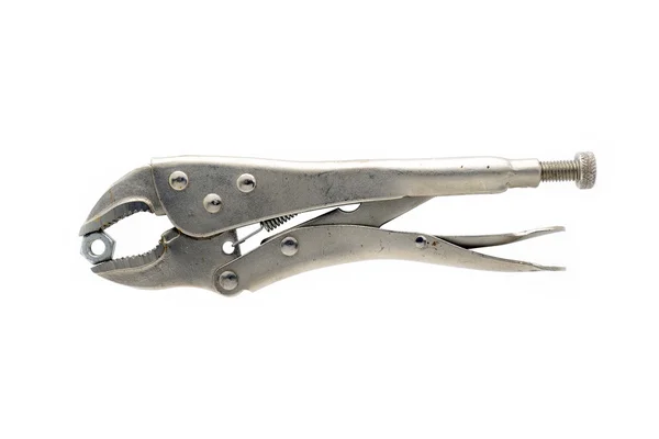 Isolated locking pliers with nut — Stock Photo, Image