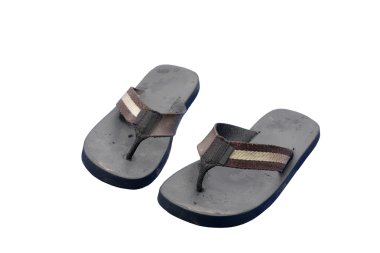 Kirli siyah retro lastik sandal çifti