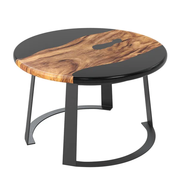 Cofee Table Made Slab Wood Epoxy Resin Rendering — Stock Photo, Image