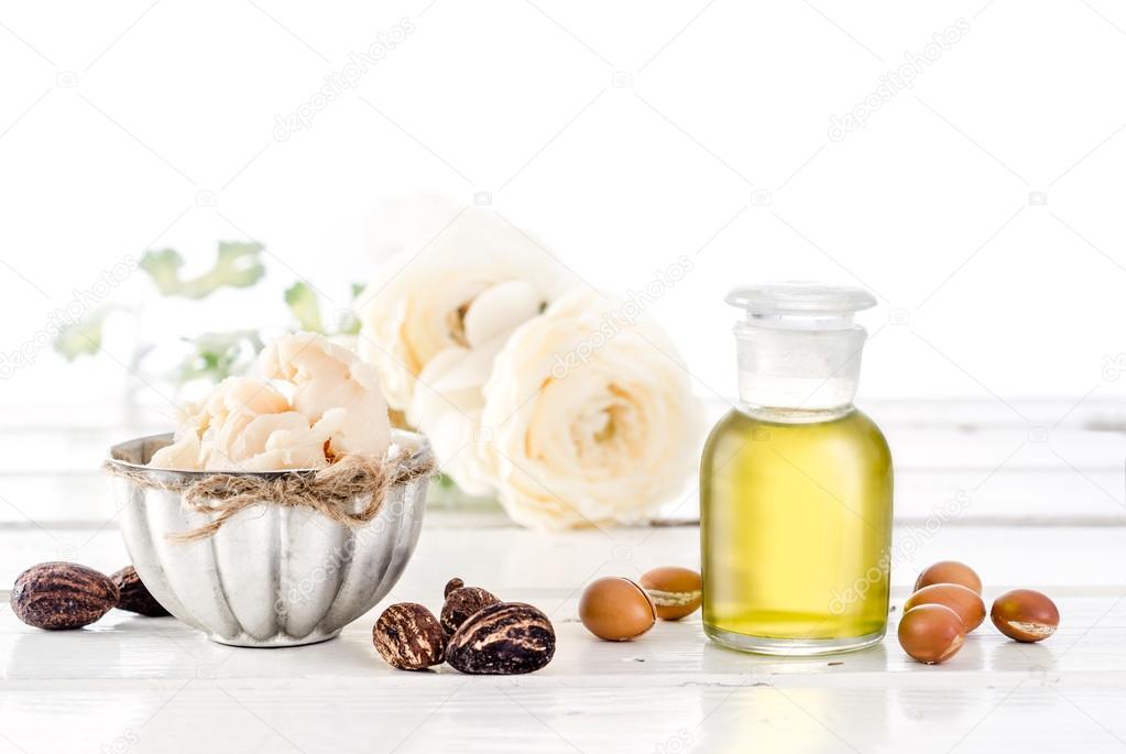 Argan oil and fruits with Shea butter and nuts