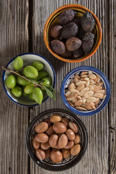 Etapas de los frutos de argán — Foto de Stock