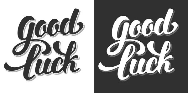 Boa sorte Caligráfica Lettering —  Vetores de Stock